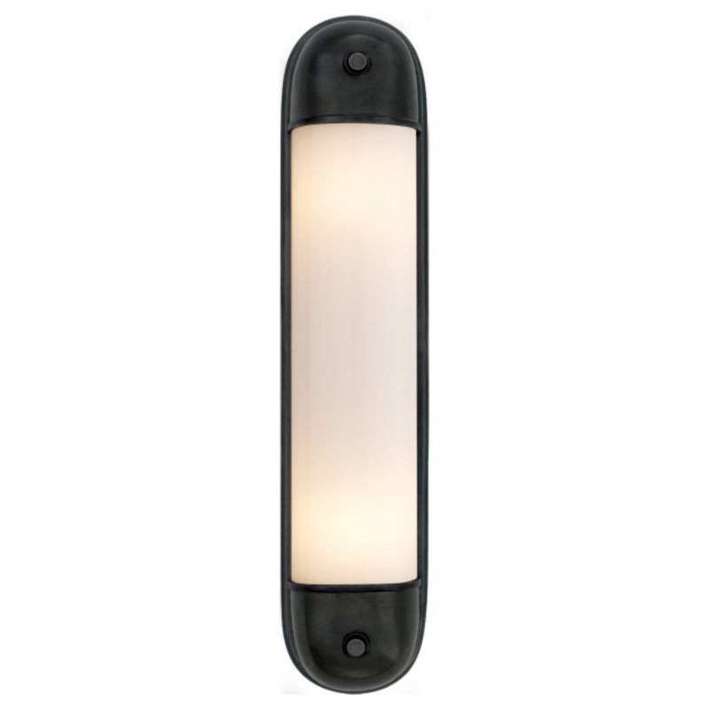 Thomas O'Brien Selecta Long Sconce in Bronze with White Glass