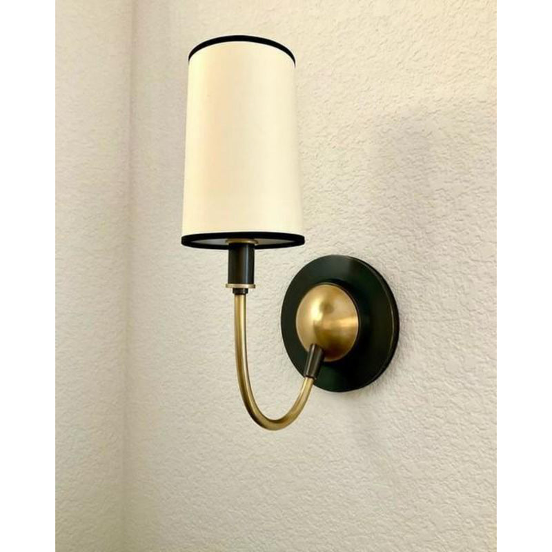 Thomas O'Brien Elkins Sconce in Polished Silver with Natural Paper Shade