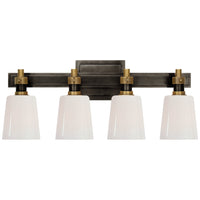 Thomas O'Brien Bryant Four-Light Bath Sconce in Bronze and Hand-Rubbed