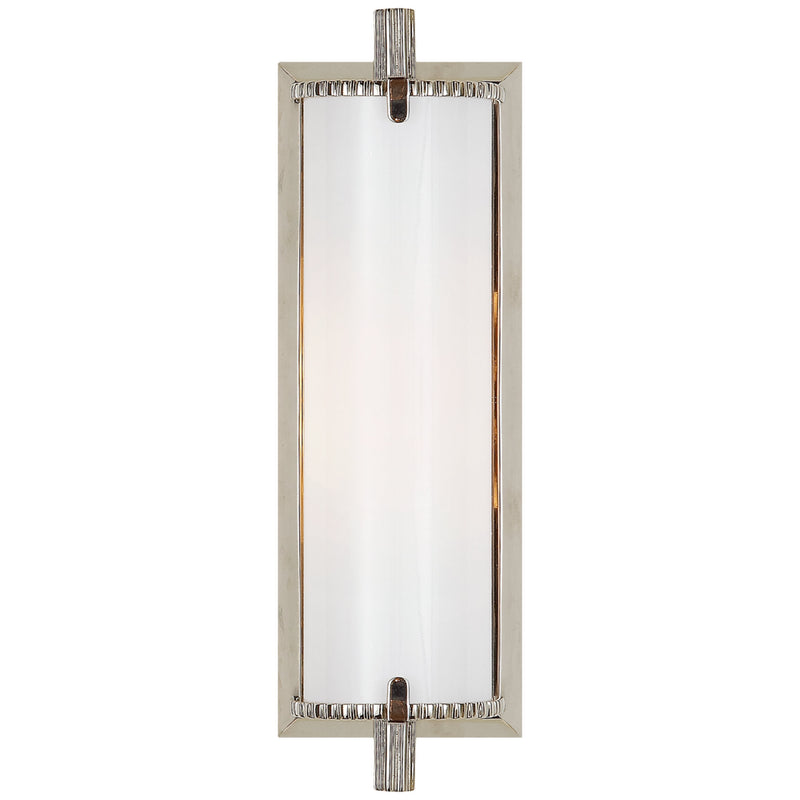Thomas O'Brien Calliope Short Bath Light in Polished Nickel with White Glass