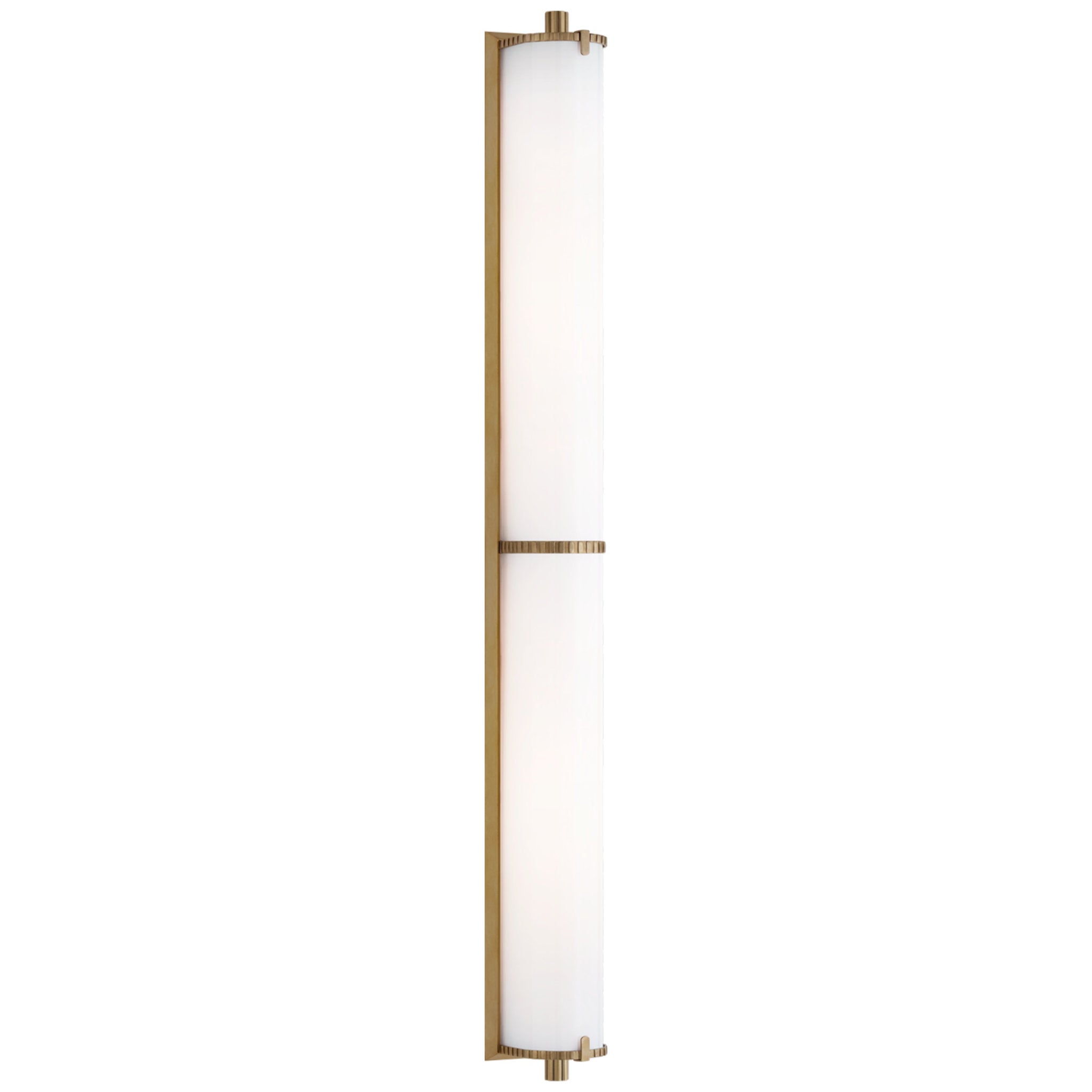 Thomas O'Brien Calliope Over The Mirror Bath Light in Hand-Rubbed Antique Brass with White Glass