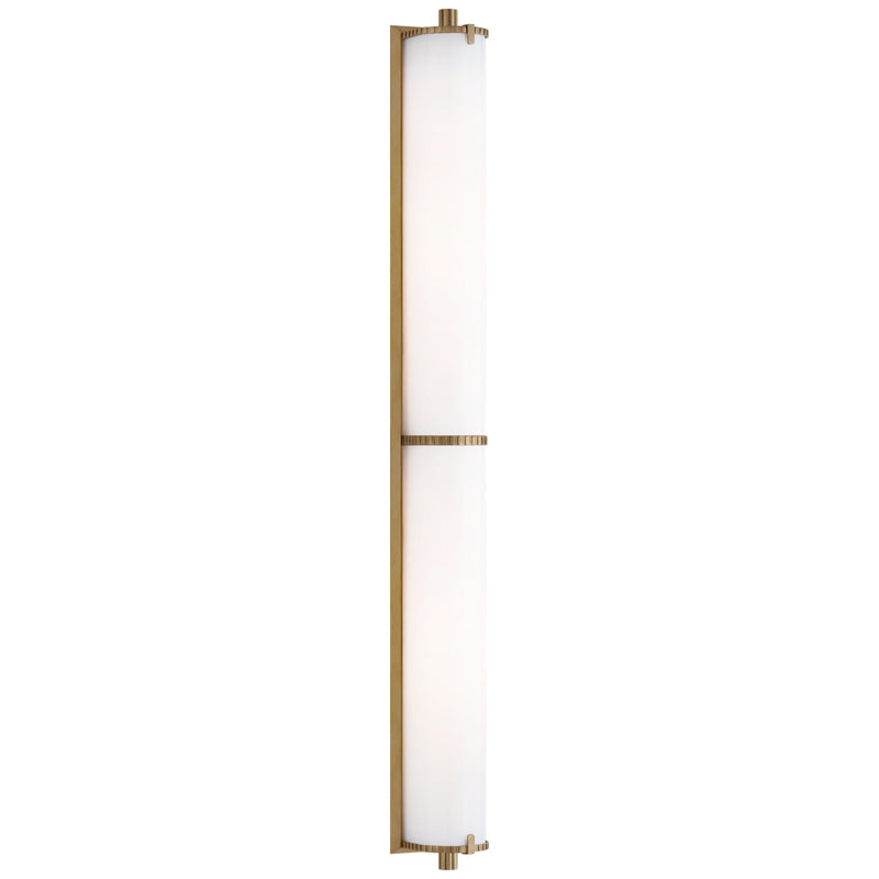 Thomas O'Brien Calliope Over The Mirror Bath Light in Hand-Rubbed Antique Brass with White Glass