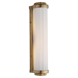 Thomas O'Brien Milton Road Bath Light in Hand-Rubbed Antique Brass with White Glass