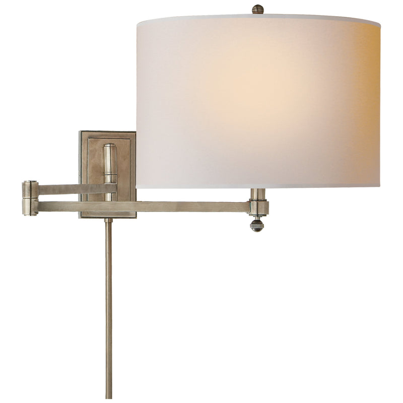 Thomas O'Brien Hudson Swing Arm in Antique Nickel with Natural Paper Shade