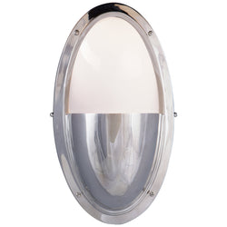 Thomas O'Brien Pelham Oval Light in Chrome with White Glass