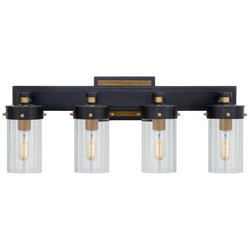 Thomas O'Brien Marais Four-Light Bath Sconce in Bronze and Hand-Rubbed Antique Brass with Clear Glass