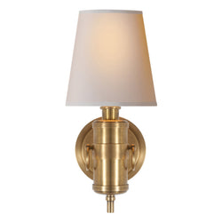 Thomas O'Brien Jonathan Sconce in Hand-Rubbed Antique Brass with Natural Paper Shade