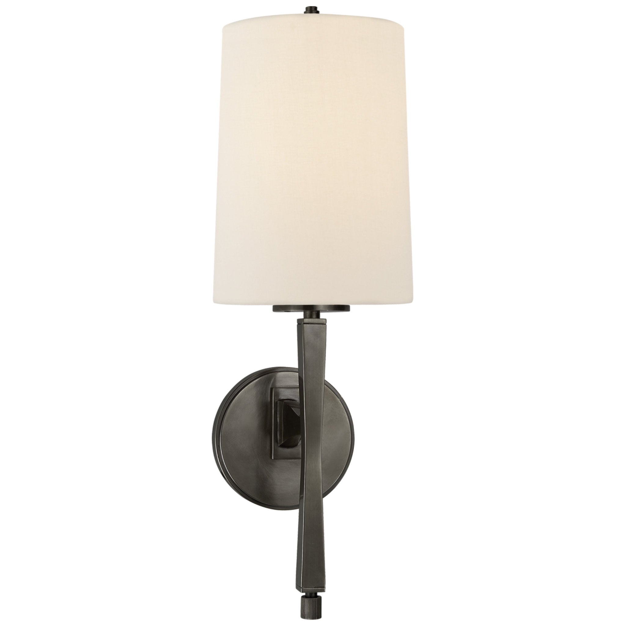 Thomas O'Brien Edie Sconce in Bronze with Linen Shade