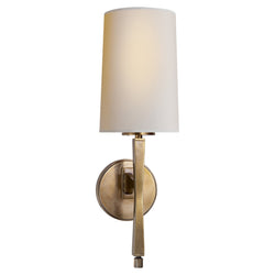 Thomas O'Brien Edie Sconce in Hand-Rubbed Antique Brass with Natural Paper Shade