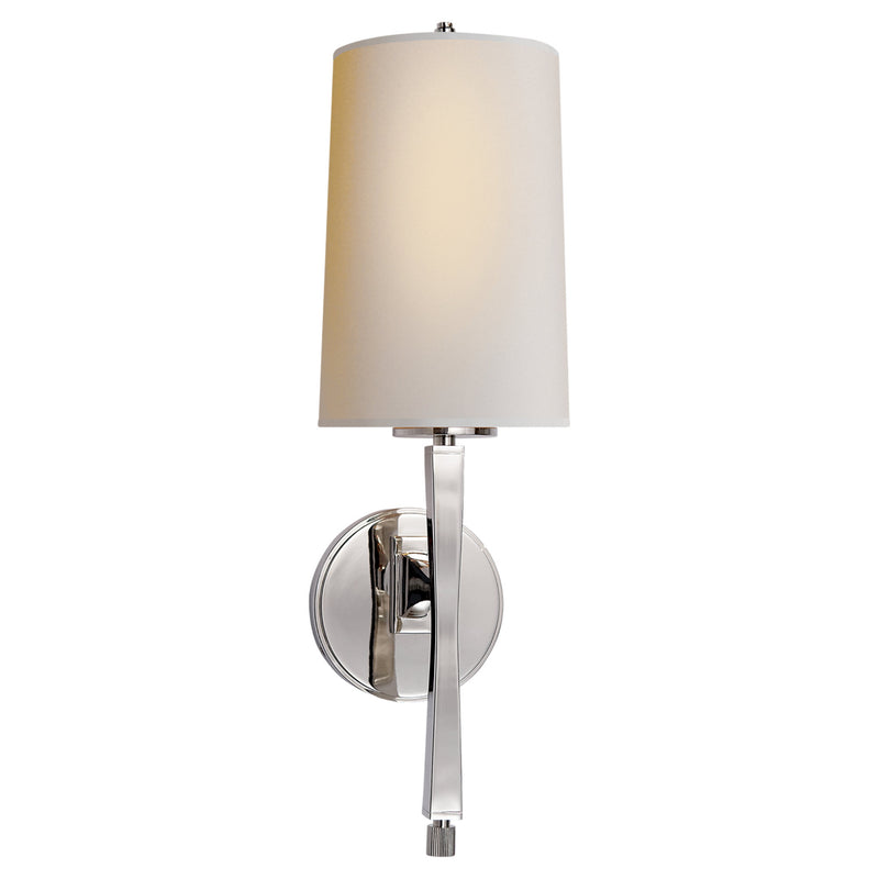 Thomas O'Brien Edie Sconce in Polished Nickel with Natural Paper Shade