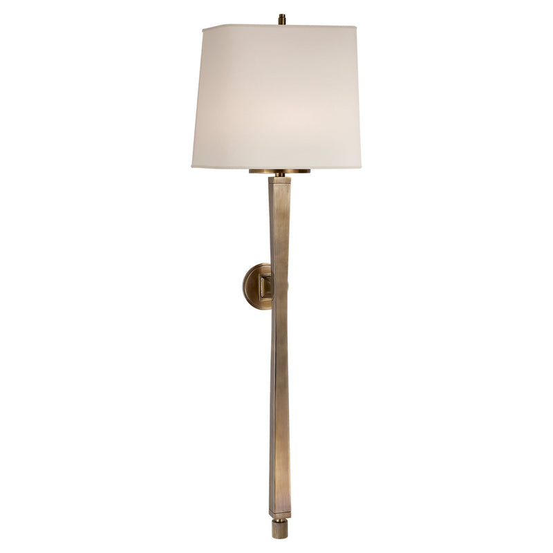 Thomas O'Brien Edie Baluster Sconce in Hand-Rubbed Antique Brass with Natural Paper Shade