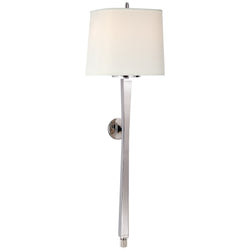 Thomas O'Brien Edie Baluster Sconce in Polished Nickel with Linen Shade