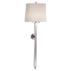 Thomas O'Brien Edie Baluster Sconce in Polished Nickel with Natural Paper Shade