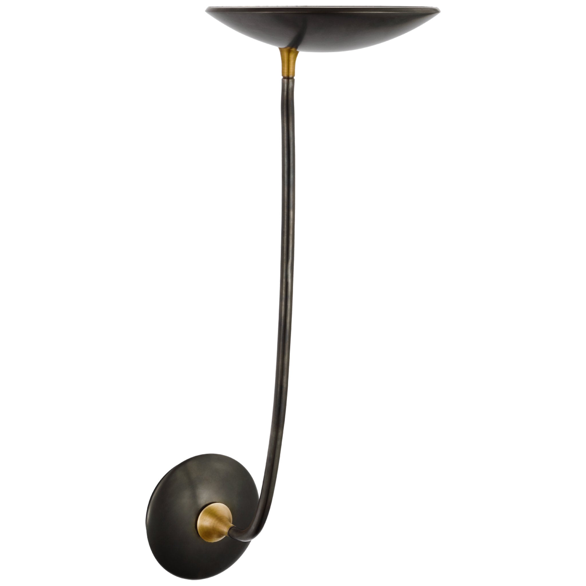 Thomas O'Brien Keira Large Sconce in Bronze and Hand-Rubbed Antique Brass Wall Light W8" x H23"