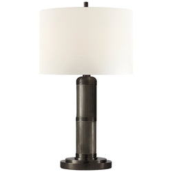 Thomas O'Brien Longacre Small Table Lamp in Bronze with Linen Shade