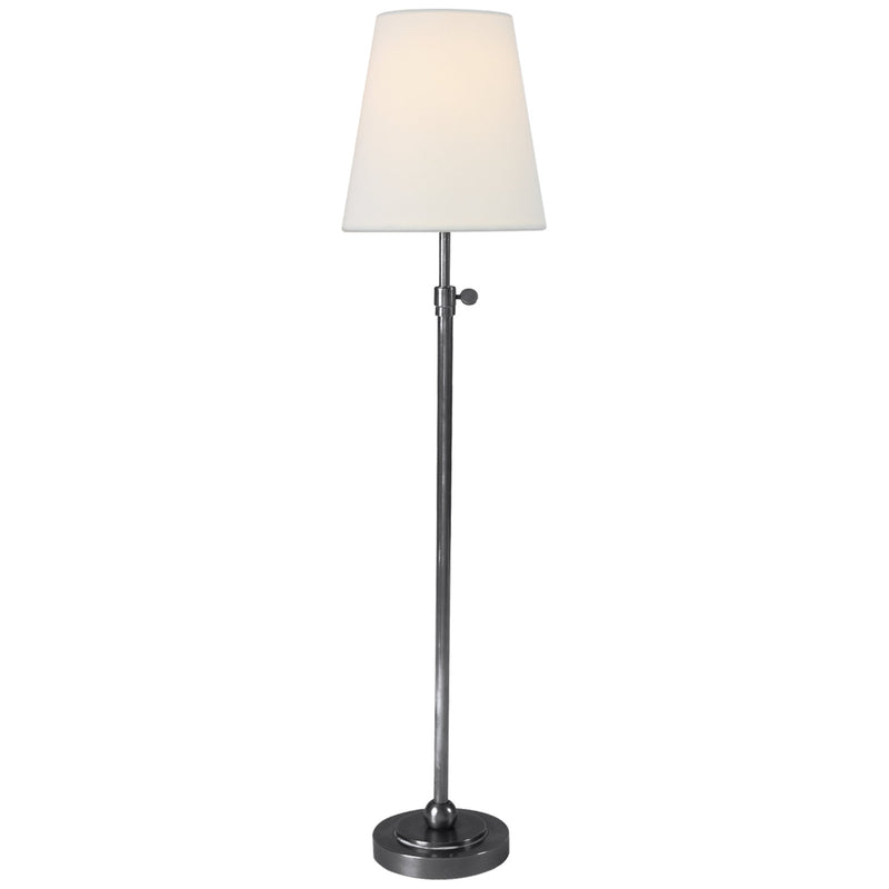 Thomas O'Brien Bryant Table Lamp in Hand-Rubbed Antique Silver with Linen Shade
