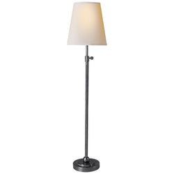 Thomas O'Brien Bryant Table Lamp in Hand-Rubbed Antique Silver with Natural Paper Shade