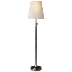 Thomas O'Brien Bryant Table Lamp in Bronze and Hand-Rubbed Antique Brass with Natural Paper Shade