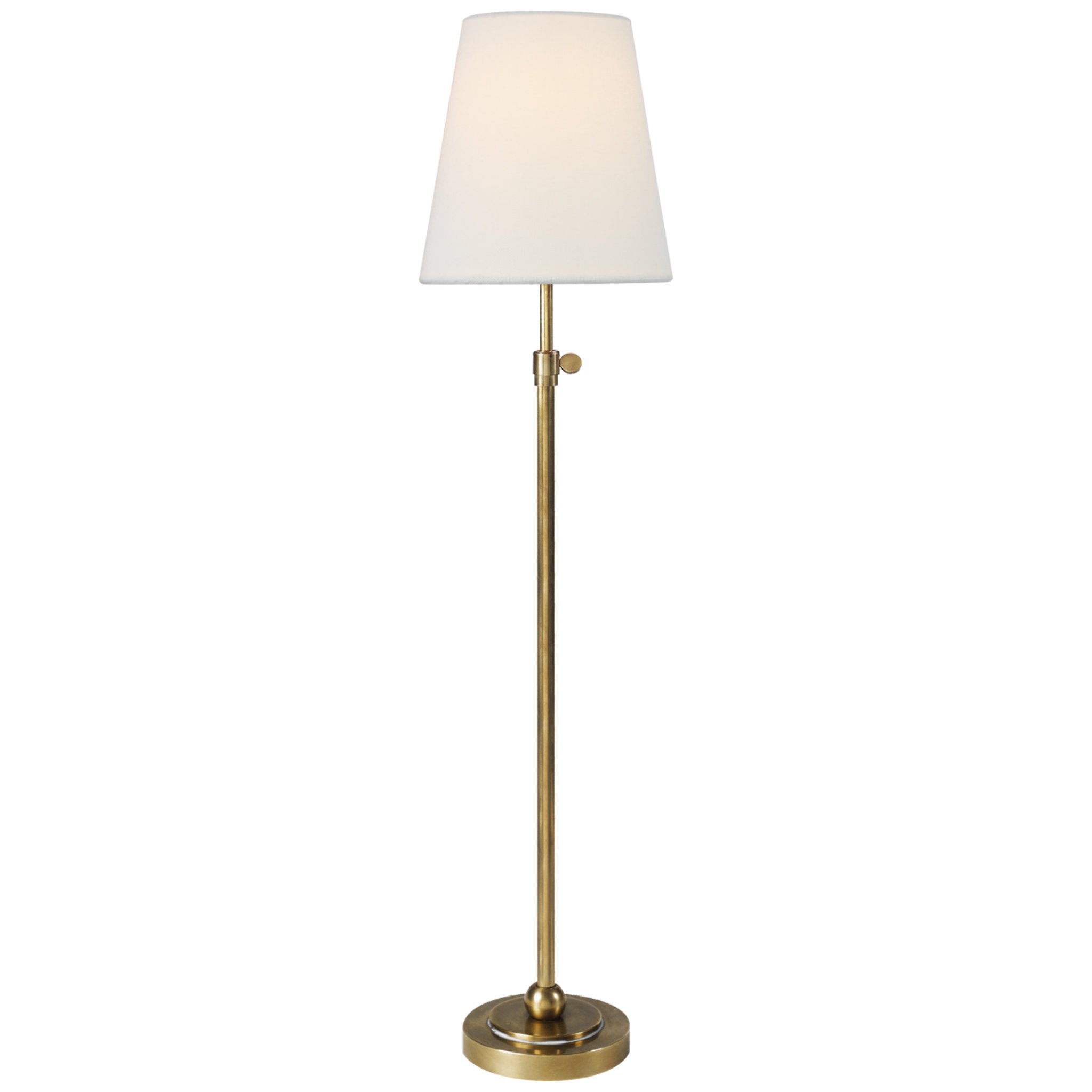 Thomas O'Brien Bryant Table Lamp in Hand-Rubbed Antique Brass with Linen Shade