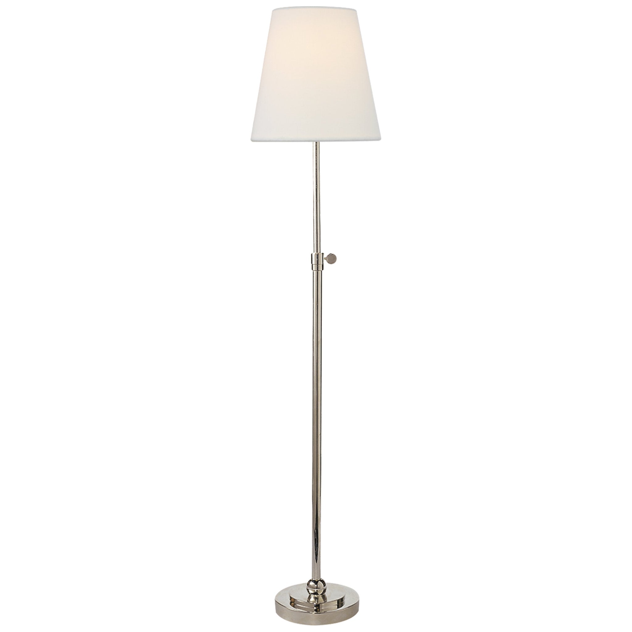 Thomas O'Brien Bryant Table Lamp in Polished Nickel with Linen Shade