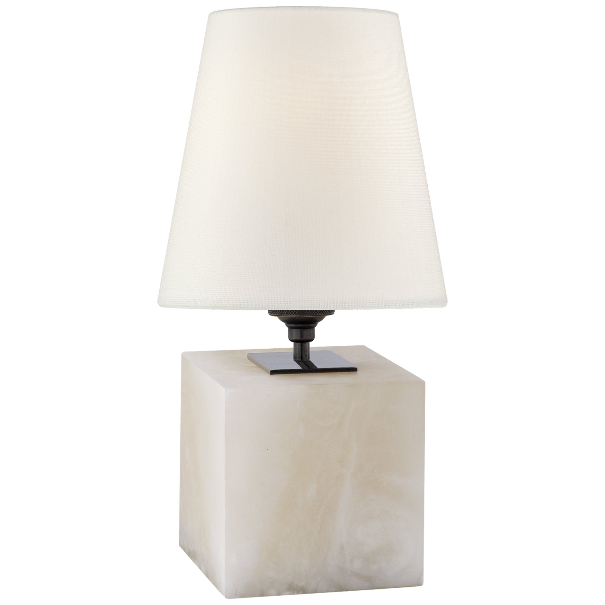 Thomas O'Brien Terri Cube Accent Lamp in Alabaster with Linen Shade