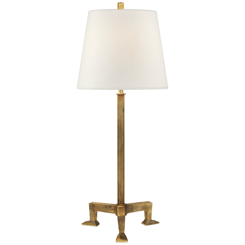 Thomas O'Brien Parish Buffet Lamp in Gilded Iron with Linen Shade