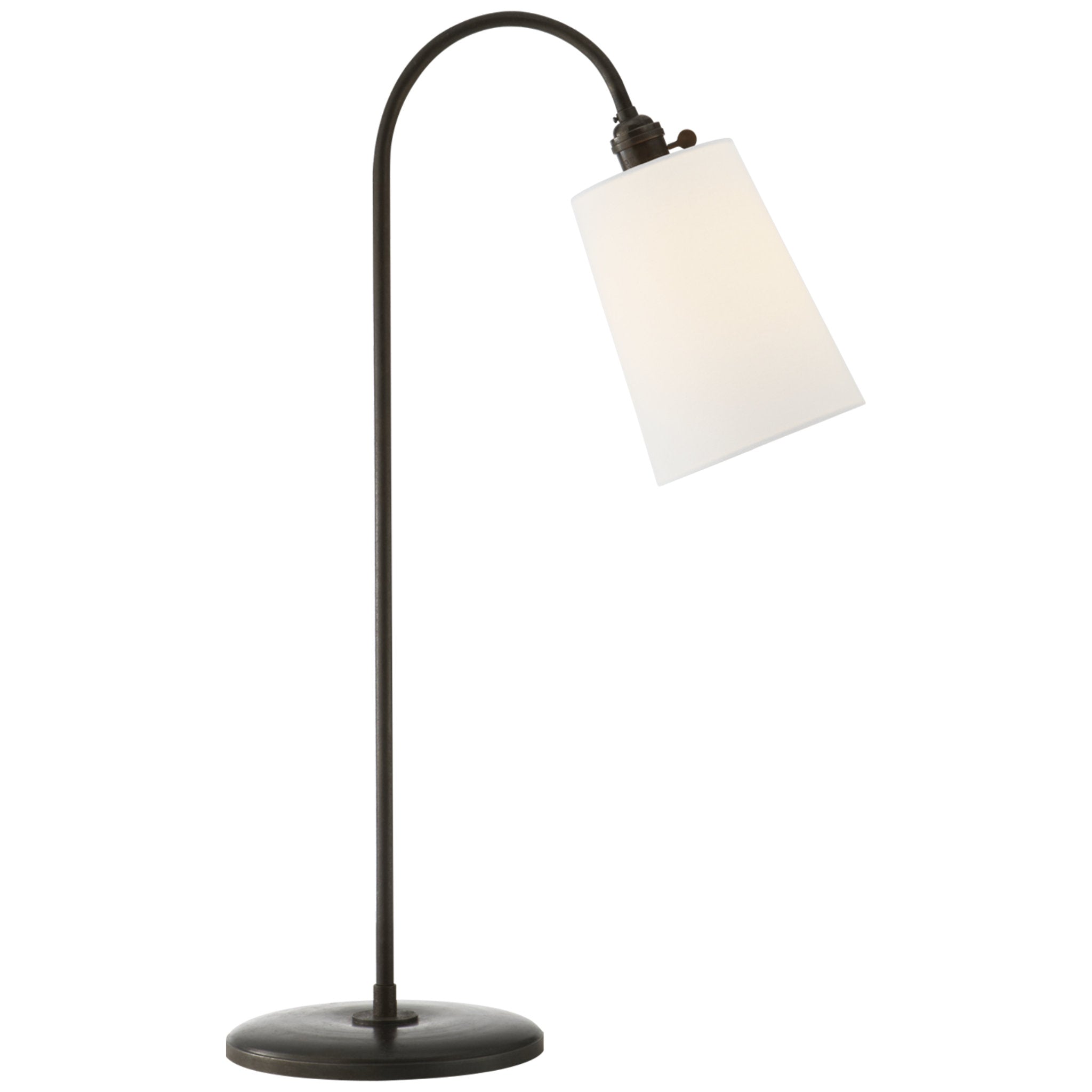 Thomas O'Brien Mia Table Lamp in Aged Iron with Linen Shade
