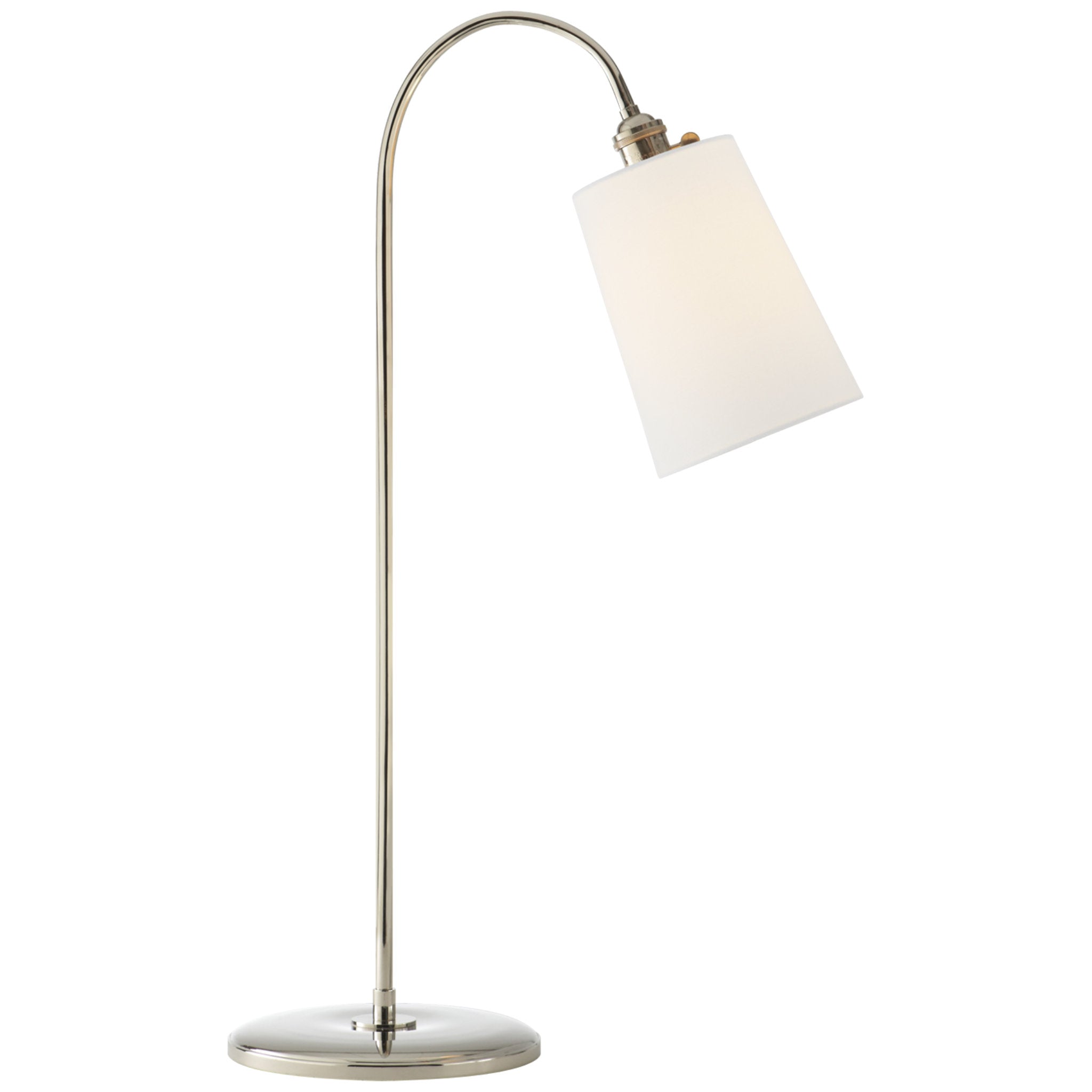 Thomas O'Brien Mia Table Lamp in Polished Nickel with Linen Shade