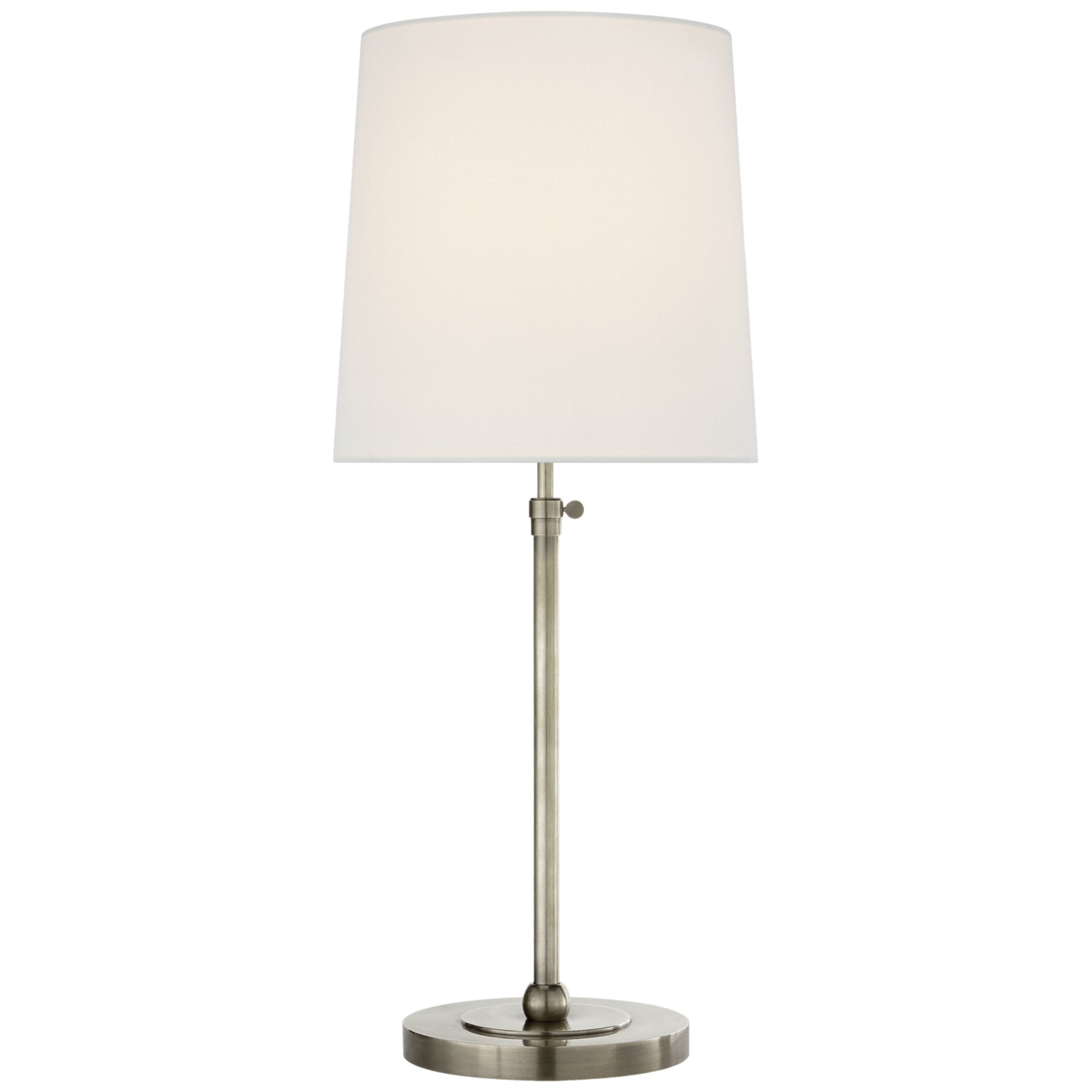 Thomas O'Brien Bryant Large Table Lamp in Antique Nickel with Linen Shade