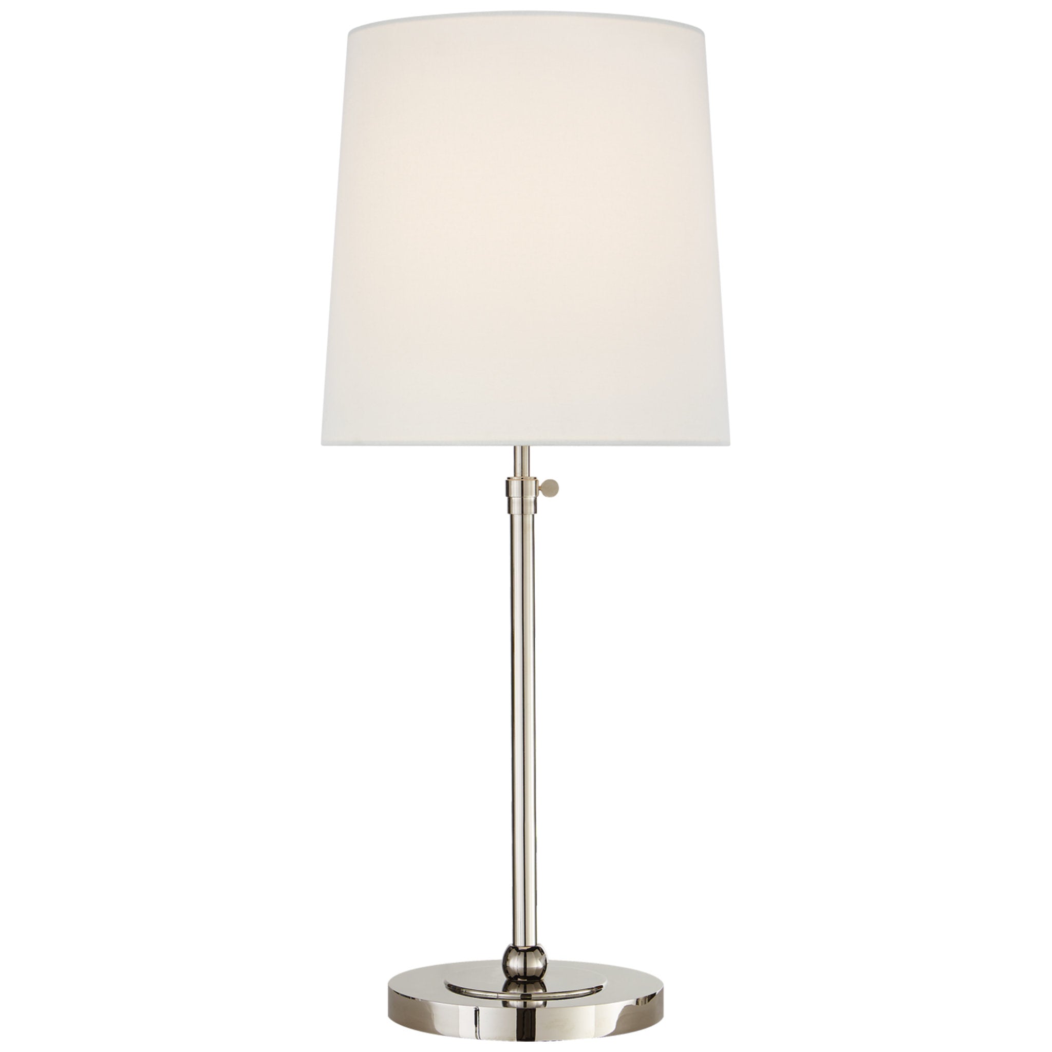 Thomas O'Brien Bryant Large Table Lamp in Polished Nickel with Linen Shade