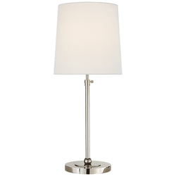 Thomas O'Brien Bryant Large Table Lamp in Polished Nickel with Linen Shade