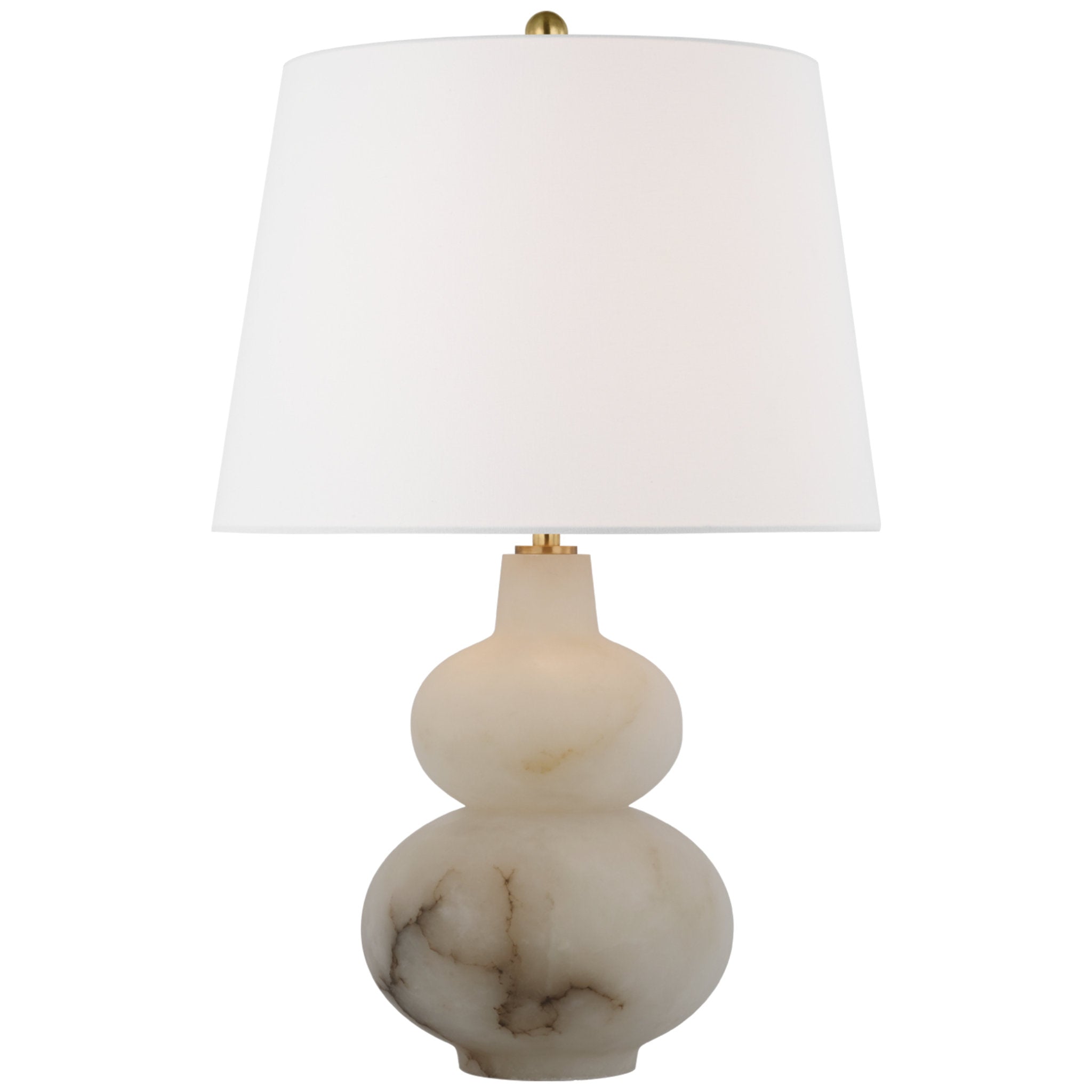 Thomas O'Brien Ciccio Large Table Lamp in Alabaster with Linen Shade