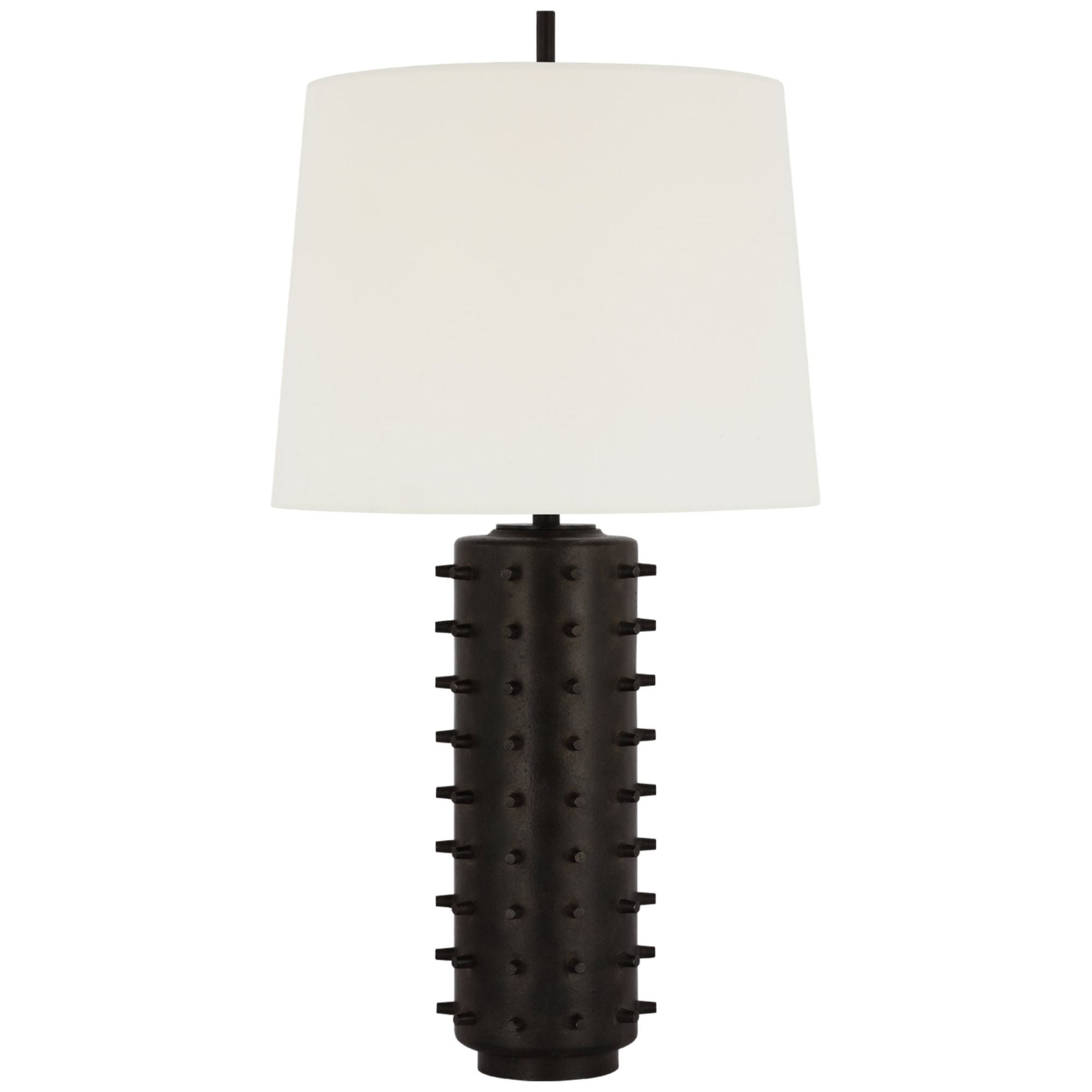 Thomas O'Brien Biarritz Medium Table Lamp in Garden Bronze with Linen Shade W15" x H29"