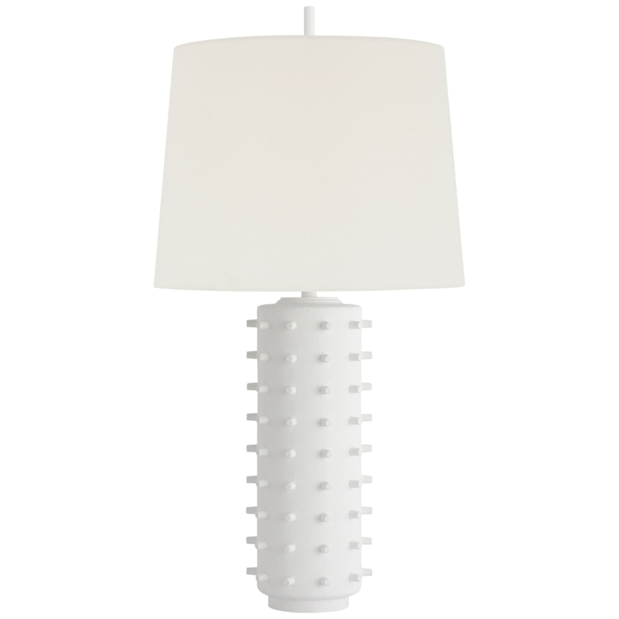 Thomas O'Brien Biarritz Medium Table Lamp in Plaster White with Linen Shade W15" x H29"