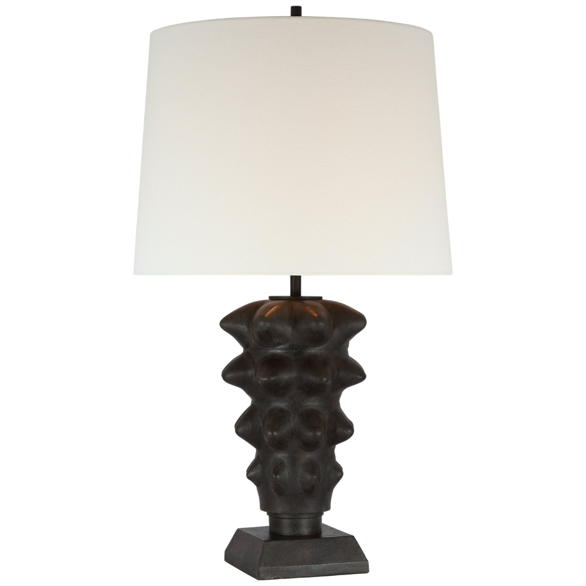 Thomas O'Brien Luxor Large Table Lamp in Garden Bronze with Linen Shade W18" x H31.5"