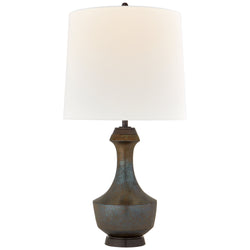 Thomas O'Brien Mauro Large Table Lamp in Crystal Bronze with Linen Shade