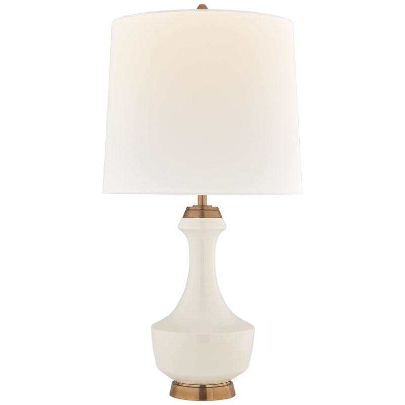 Thomas O'Brien Mauro Large Table Lamp in Ivory with Linen Shade