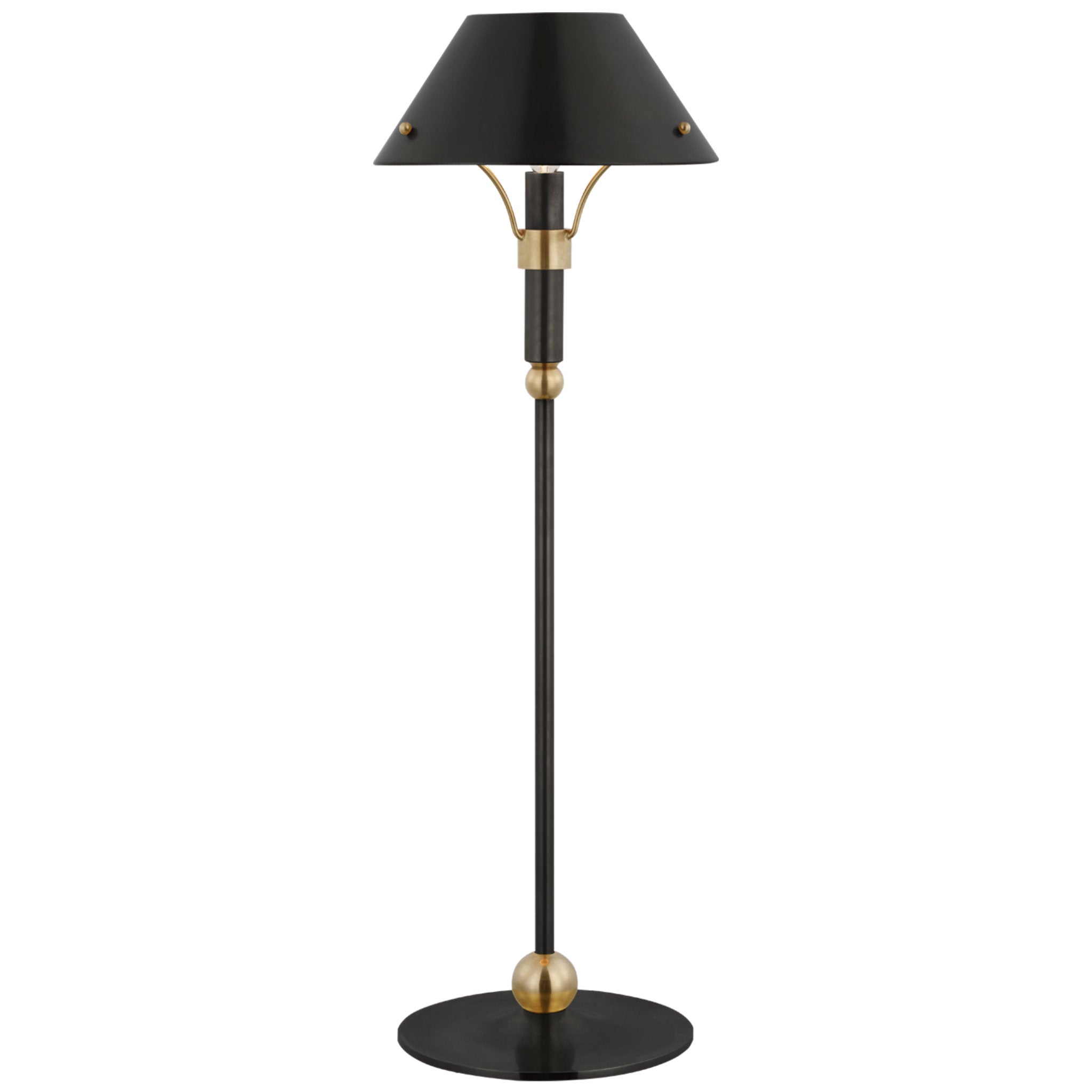 Thomas O'Brien Turlington Medium Table Lamp in Bronze and Hand-Rubbed Antique Brass with Bronze Shade