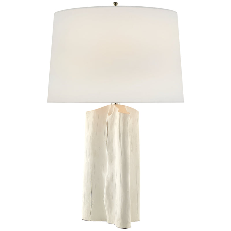 Thomas O'Brien Sierra Buffet Lamp in Plaster White with Linen Shade