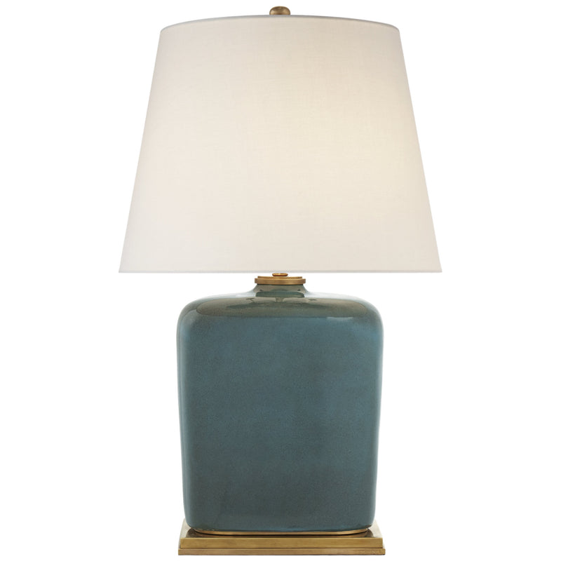 Thomas O'Brien Mimi Table Lamp in Oslo Blue with Linen Shade