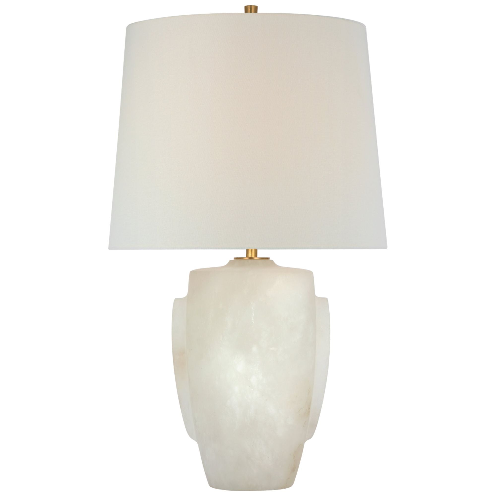 Thomas O'Brien Anfai Medium Table Lamp in Alabaster with Linen Shade W15" x H26"