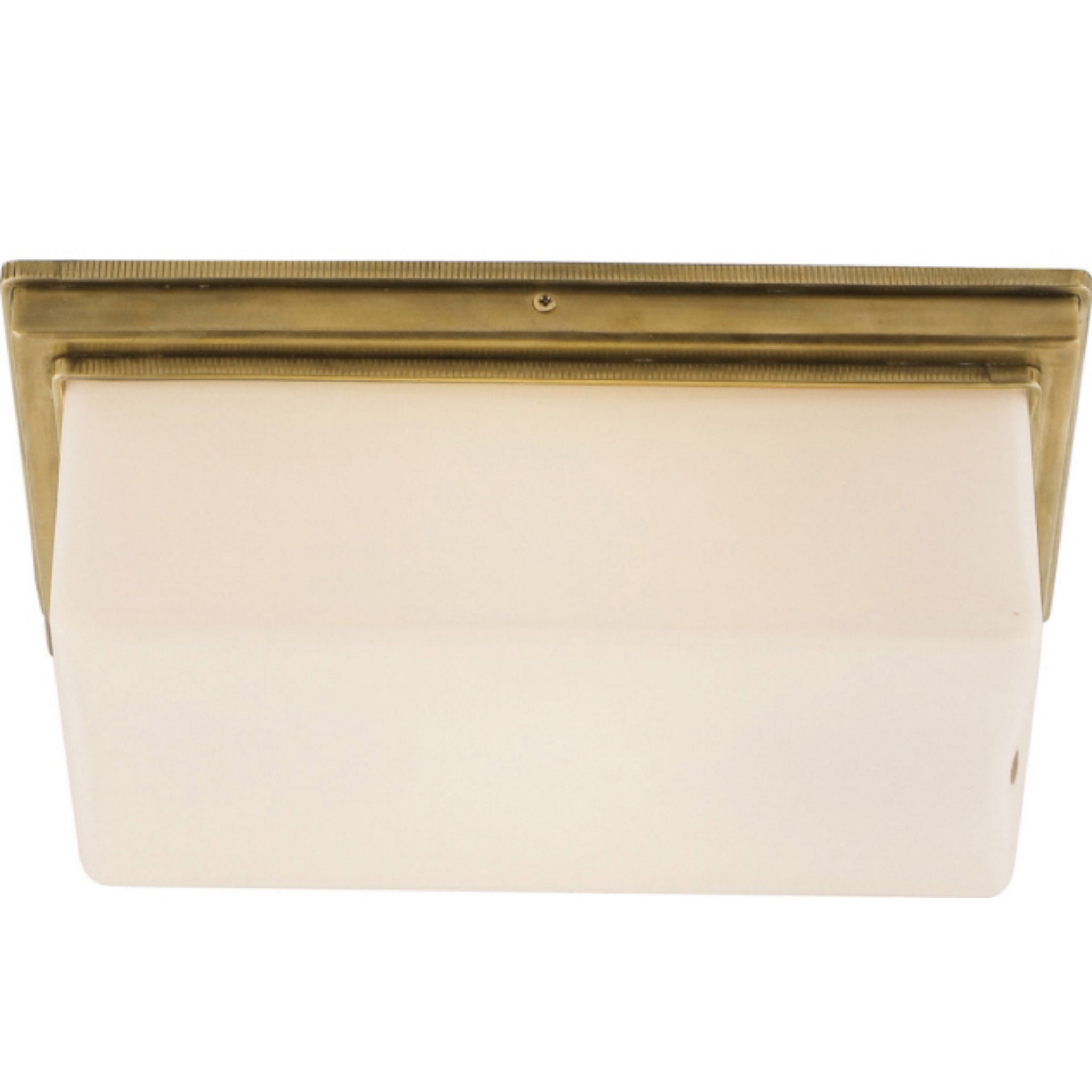 Thomas O'Brien Newhouse Block Wall/Ceiling Light in Hand-Rubbed Antique Brass with White Glass