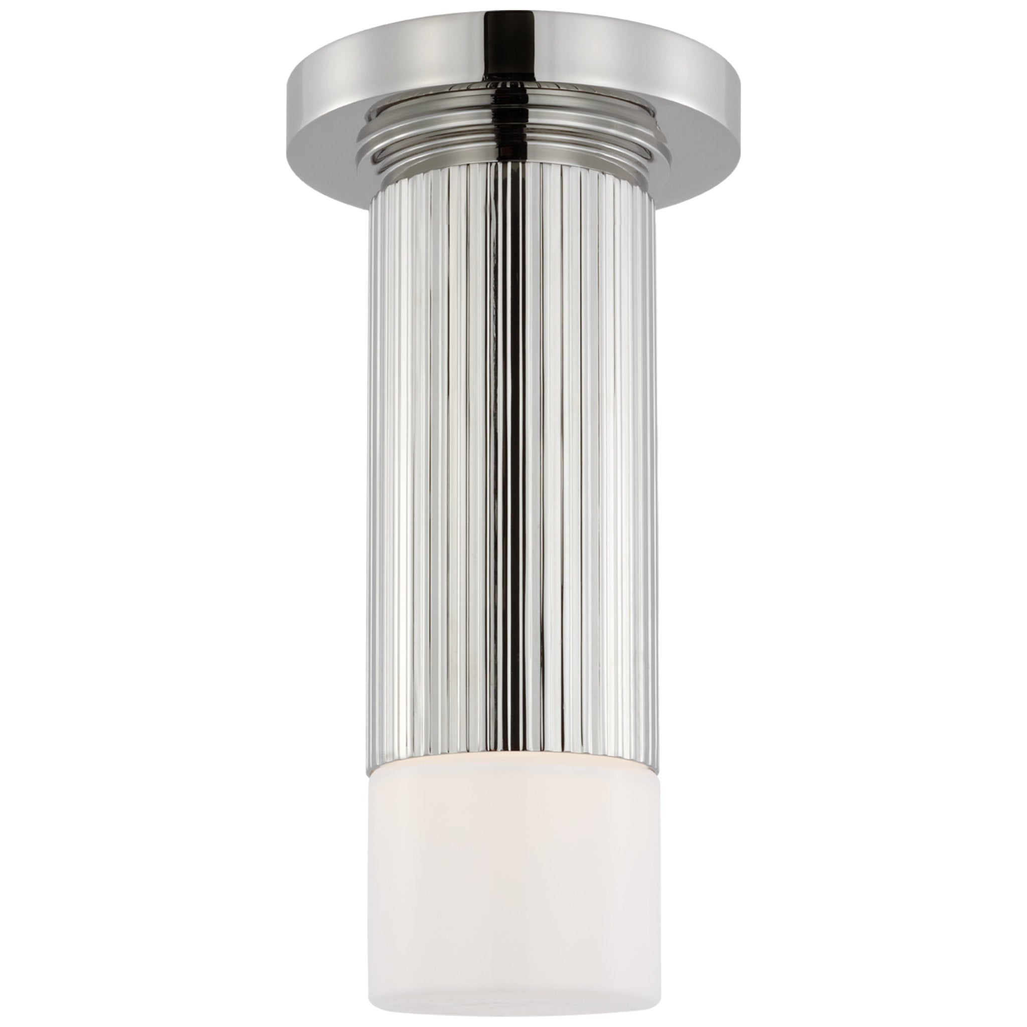 Thomas O'Brien Ace Mini Monopoint Flush Mount in Polished Nickel with White Glass