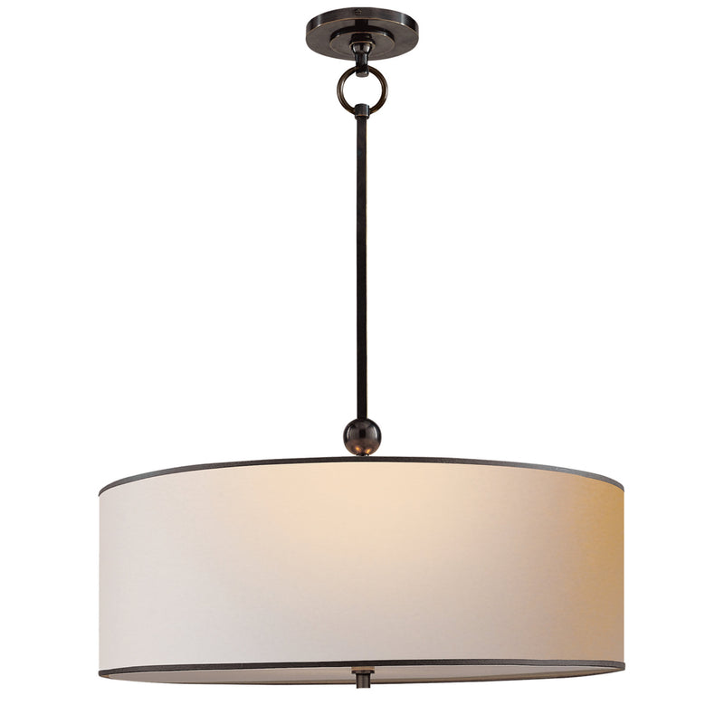Thomas O'Brien Reed Hanging Shade in Bronze with Natural Paper Shade with Black Tape