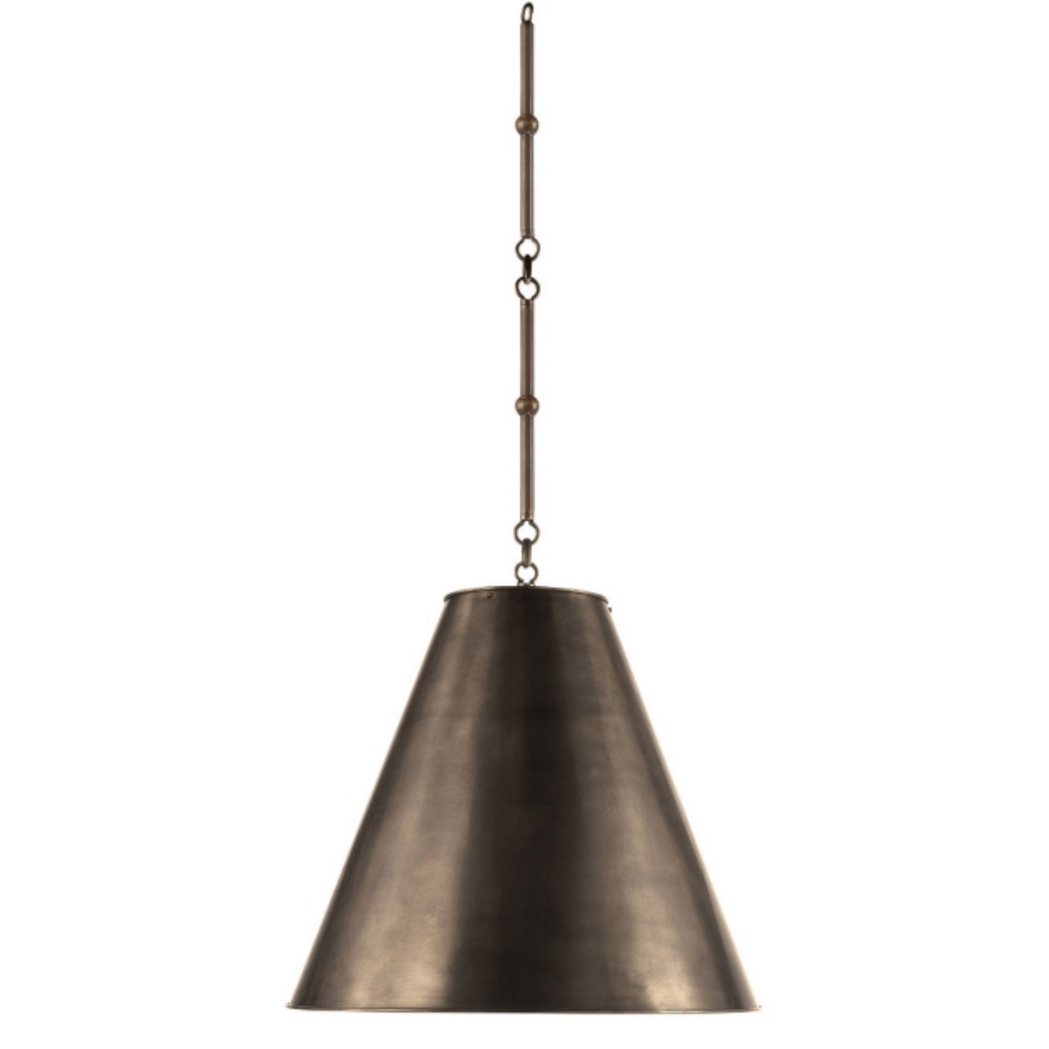 Thomas O'Brien Goodman Medium Hanging Light in Bronze with Bronze Shade Ceiling Light W18"
