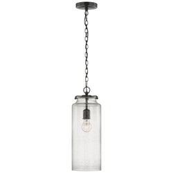 Thomas O'Brien Katie Large Cylinder Pendant in Bronze with Seeded Glass