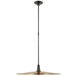 Thomas O'Brien Truesdell 24" Pendant in Bronze with Antique Brass Shade