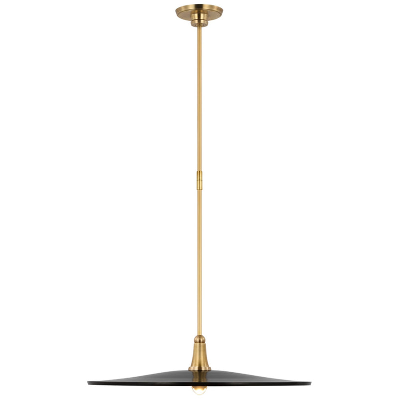 Thomas O'Brien Truesdell 24" Pendant in Hand-Rubbed Antique Brass with Bronze Shade