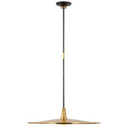 Thomas O'Brien Truesdell 24" Pendant in Hand-Rubbed Antique Brass and Bronze with Antique Brass Shade