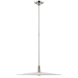 Thomas O'Brien Truesdell 24" Pendant in Polished Nickel with White Shade